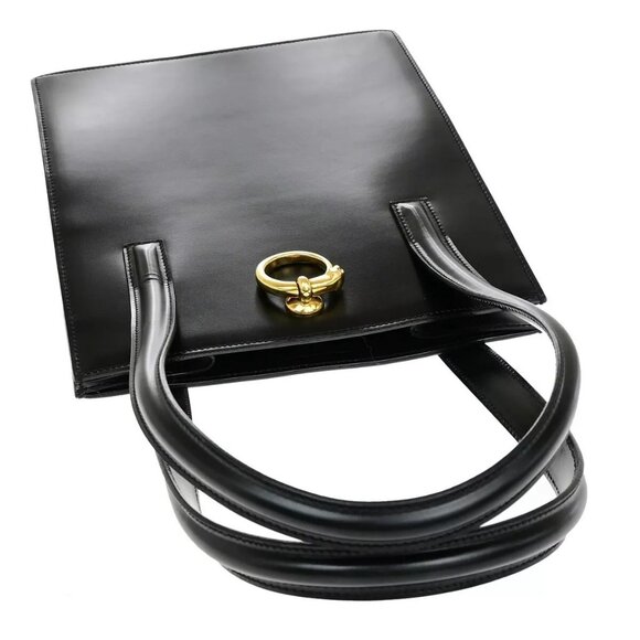 CARTIER Logo Panther Shoulder Hand Bag Leather Black GHW Made In Italy 34YG991 - Picture 15 of 16